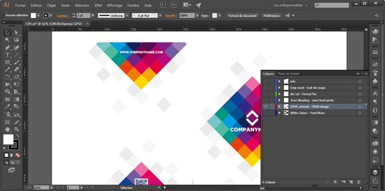 pochette plastique couleur personnalisée - calque CMJN