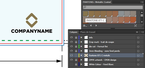 pochette plastique couleur personnalisée - calque pantone