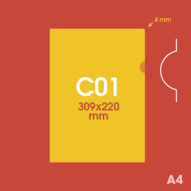 Gabarit C01 - Pochette Plastique Couleur personnalisée