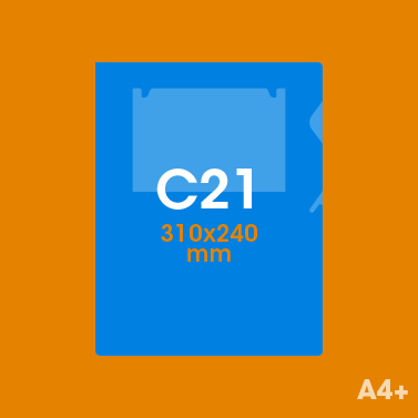 Gabarit C21 100 pages - Pochette plastique couleur personnalisée C20 avec pochette