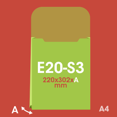 Gabarit E20-S3 - Pochette plastique couleur personnalisée