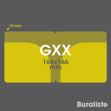Gabarit GXX 166x166mm - Pochette Plastique Couleur personnalisée