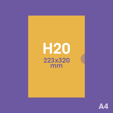 Gabarit H20 - Pochette plastique couleur personnalisée