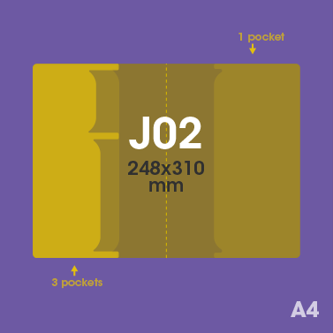 Gabarit J02 - Pochette plastique couleur personnalisée pour dépliant A4, carte...