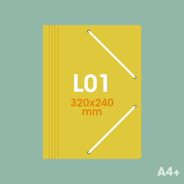 Gabarit L01 chemise PP 3 rabats fermeture élastique - Pochette plastique couleur personnalisée