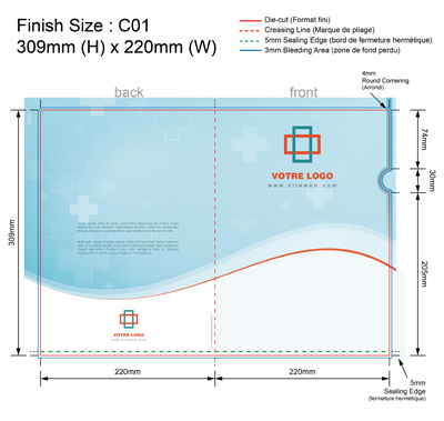MEDICAL 02 - Pochette Plastique Couleur personnalisée