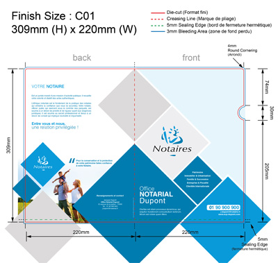 NOTAIRE 01 - Pochette Plastique Couleur personnalisée