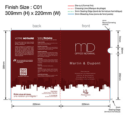 NOTAIRE 12 - Pochette Plastique Couleur personnalisée