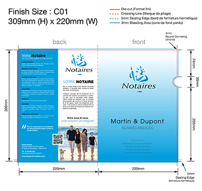 NOTAIRE 13 - Pochette Plastique Couleur personnalisée